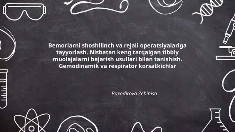 Bemorlarni shoshilinch va rejali operatsiyalariga tayyorlash 1
