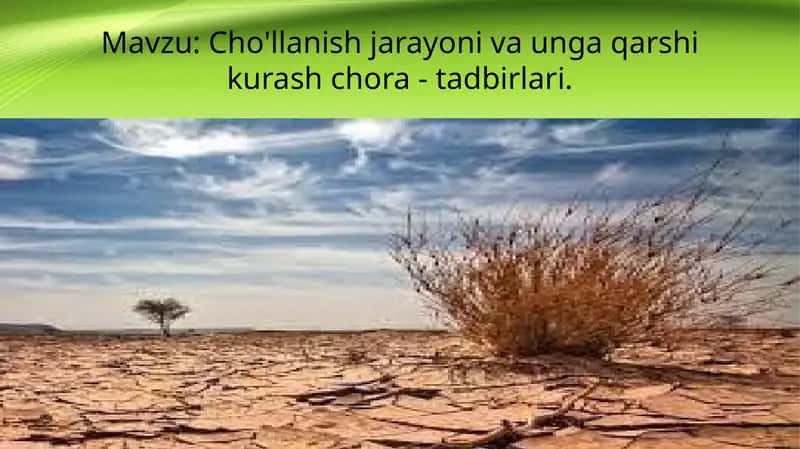 Cho'llanish jarayoni va unga qarshikurash chora - tadbirlari 1