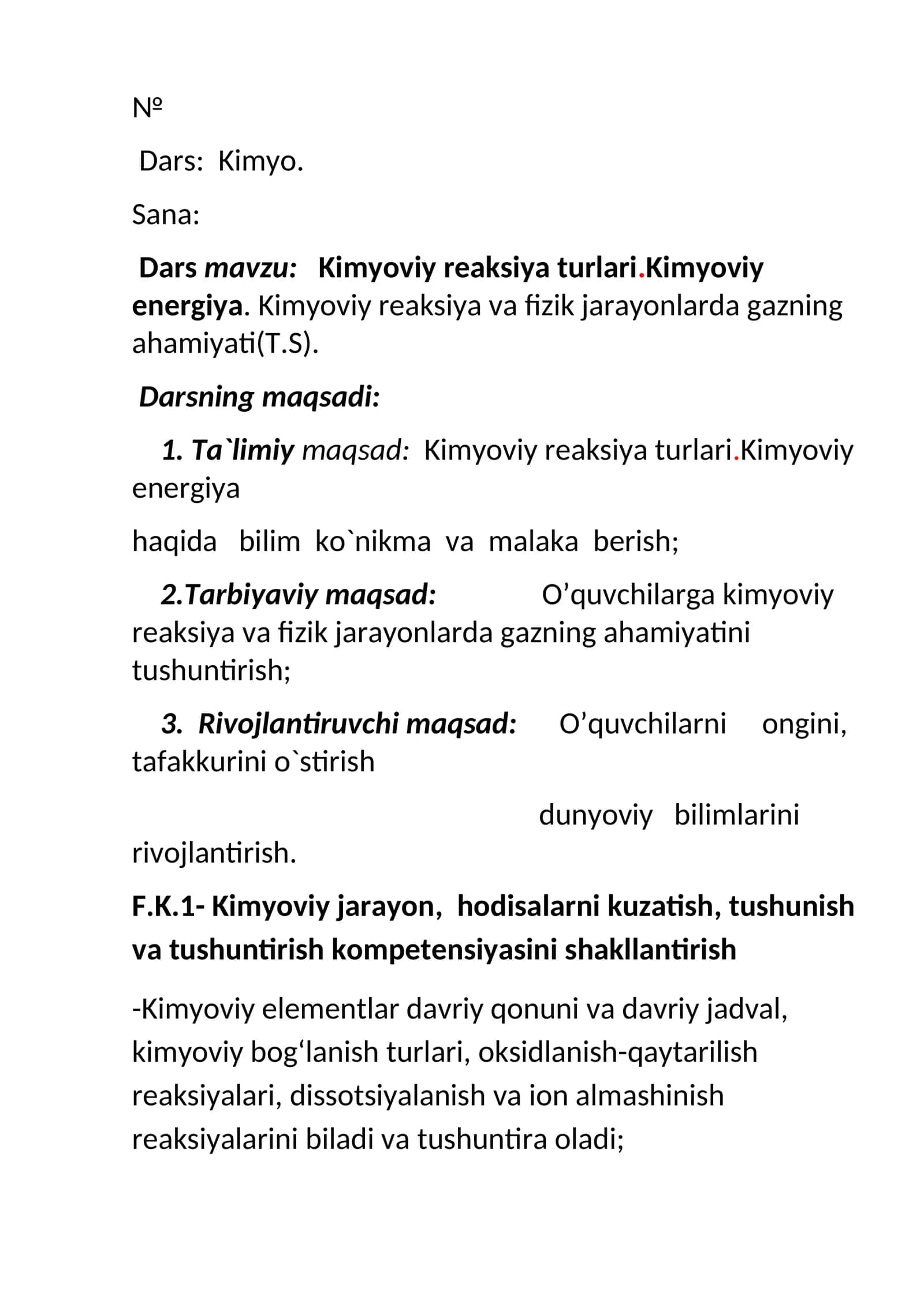 Kimyoviy reaksiya turlari.Kimyoviy energiya 1