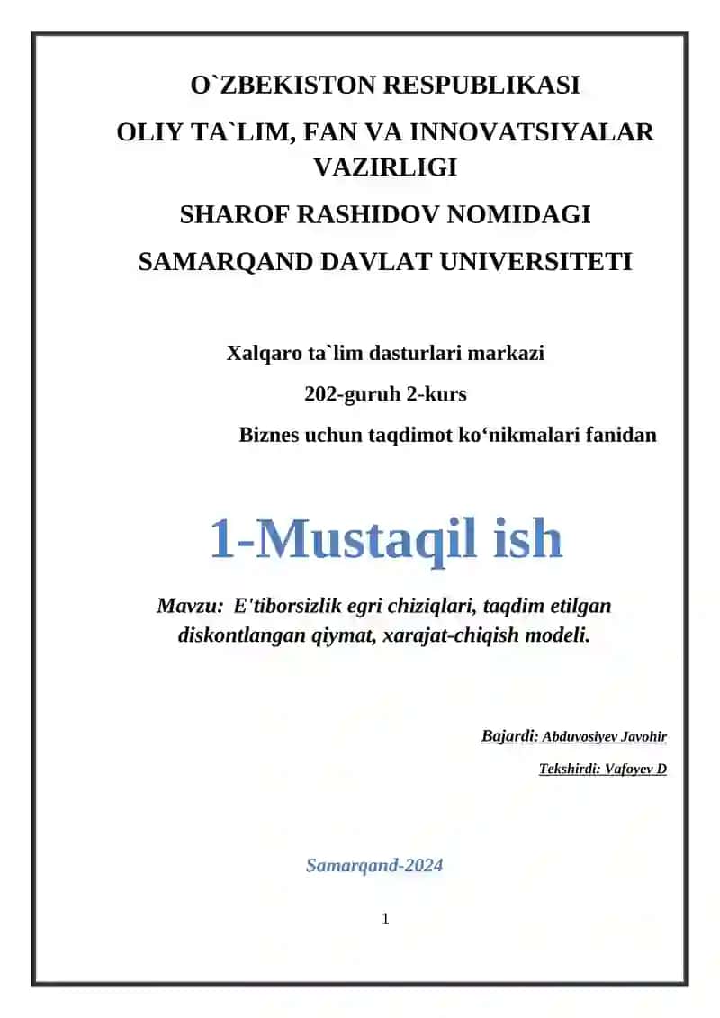 Biznes uchun taqdimot ko‘nikmalari fanidan