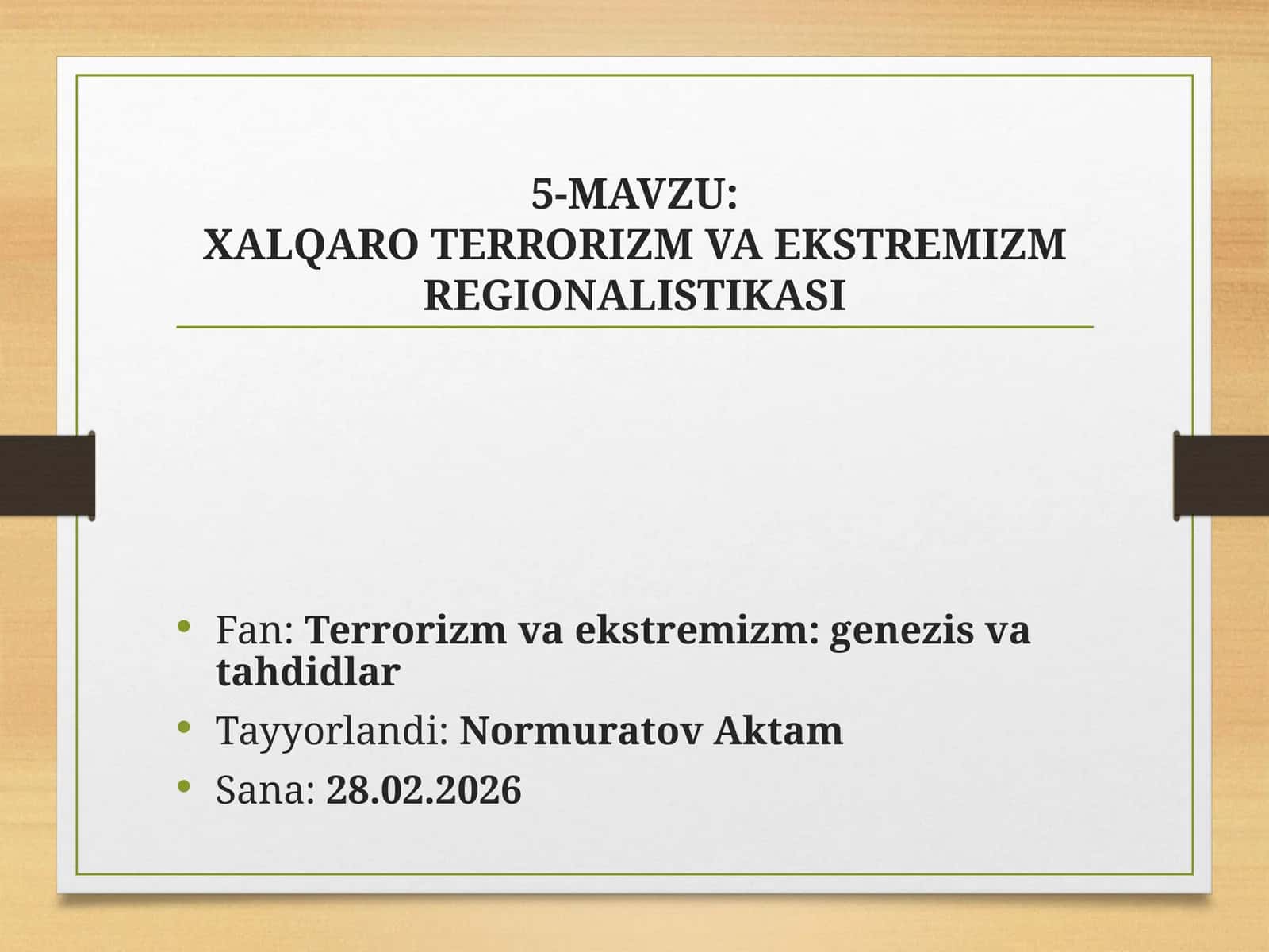 XALQARO TERRORIZM VA EKSTREMIZMREGIONALISTIKASI 1