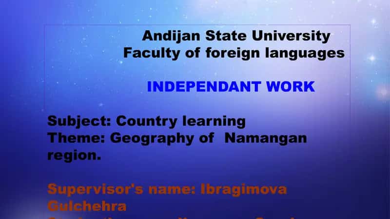 Geography of Namangan region 1