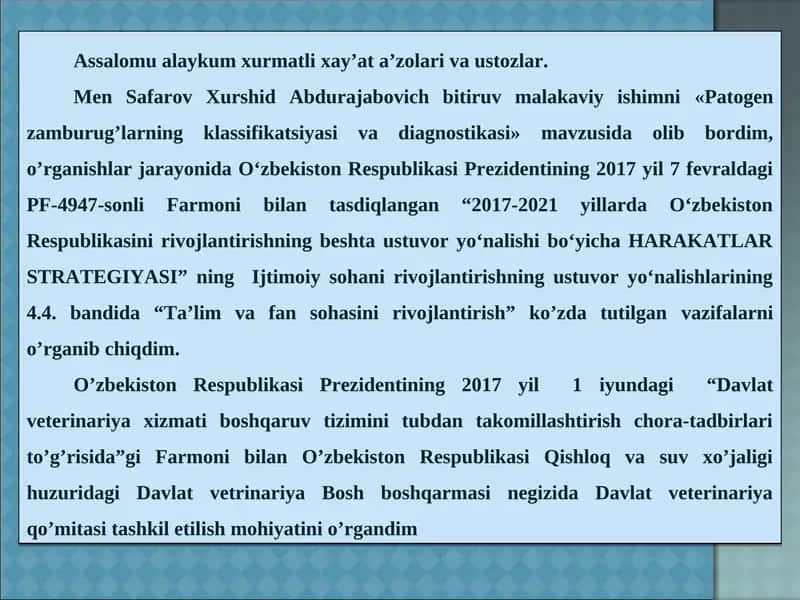Patogen zamburug’larning klassifikatsiyasi va diagnostikasi 1