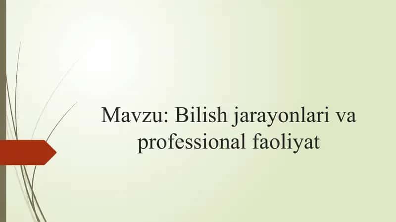 Bilishjarayonlari 1