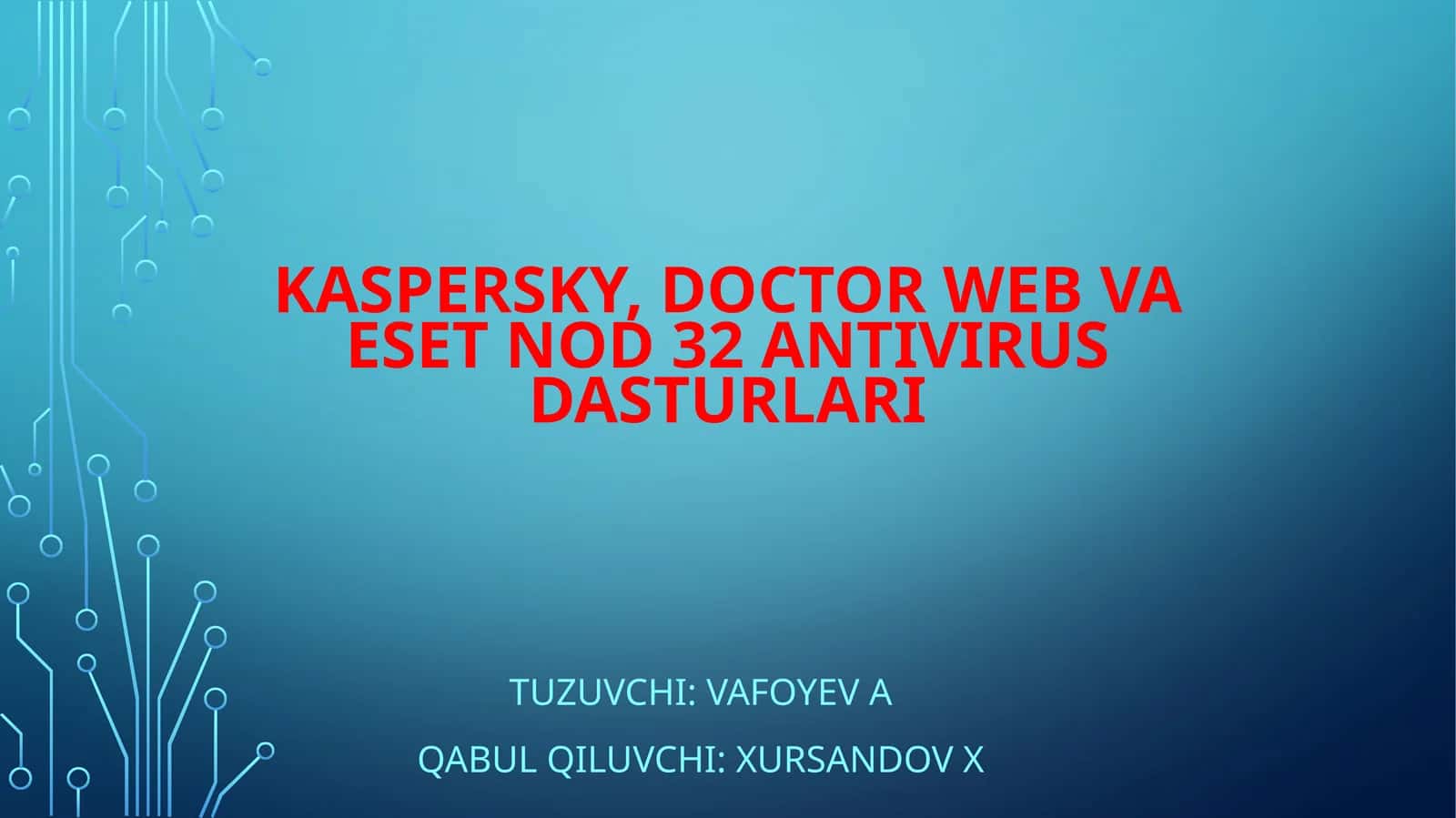 Kaspersky, Doctor Web Va Eset nod 32 Antivirus dasturlari 1