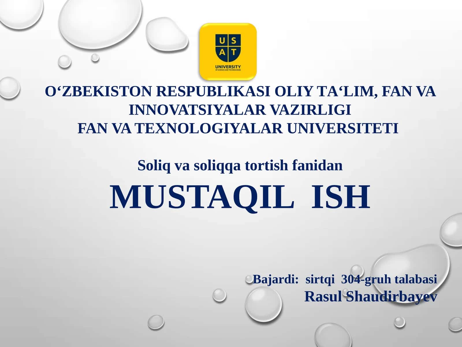 Suvresurslaridan Foydalanganlik Uchun Soliq 1