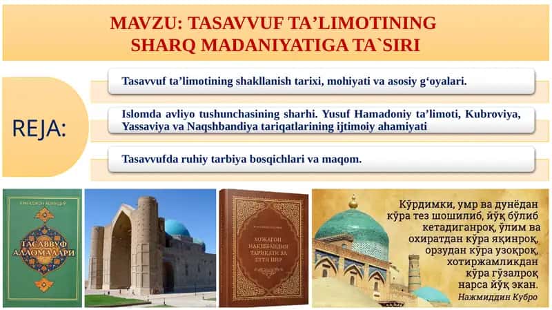 TASAVVUF TAʼLIMOTINING SHARQMADANIYATIGA TA`SIRI 1