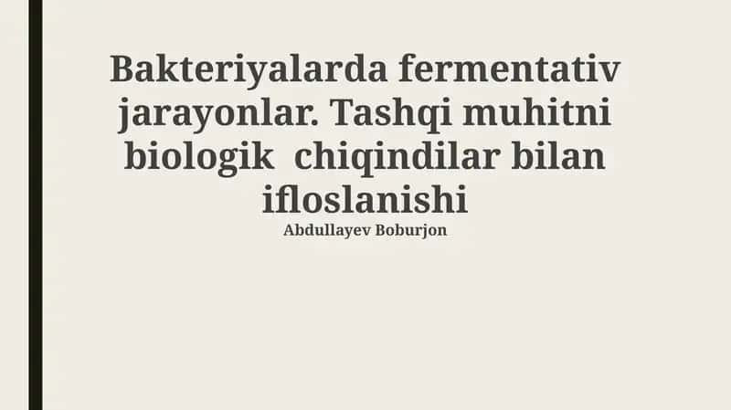 Suvning bakteriyalar bilan ifloslanishi 1