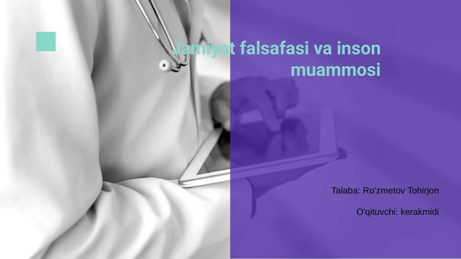 Jamiyat falsafasi va inson muammosi 1