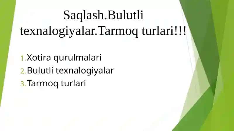 Saqlash qurulmalari va texnalogiyalari