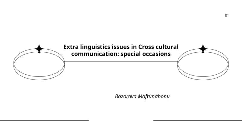 Extra linguistics issues in Cross cultural communication: special occasions 1