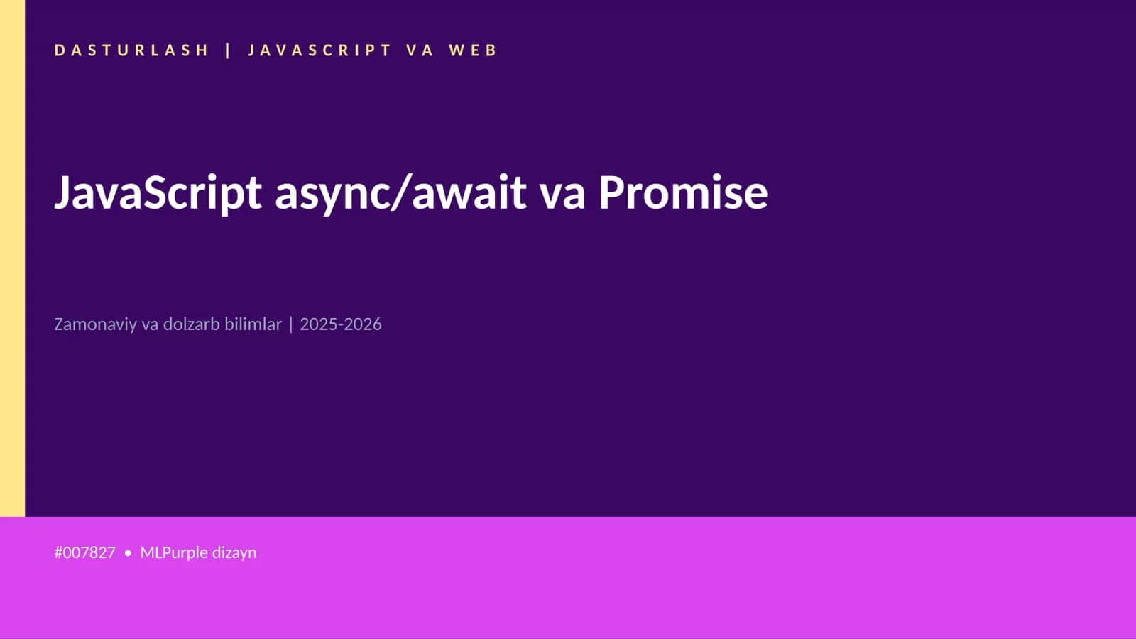 DASTURLASH | JAVASCRIPT VA WEB 1