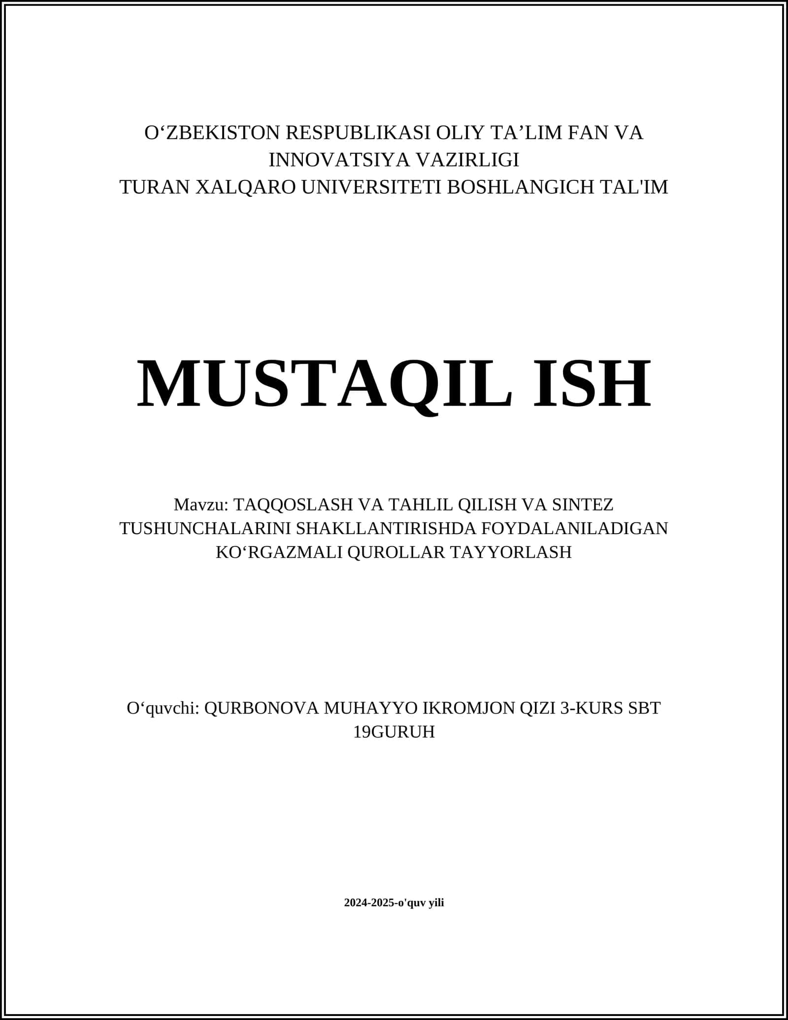 TAYYORLASHDA FOYDALANILADIGAN KO‘RGAZMALI QUROLLAR 1