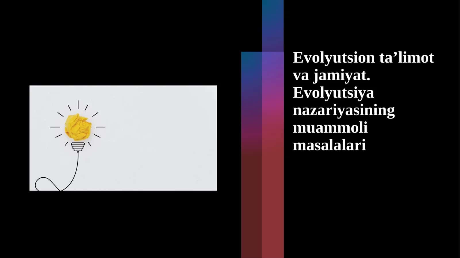 Evolyutsiya nazariyasining muammoli masalalari 1