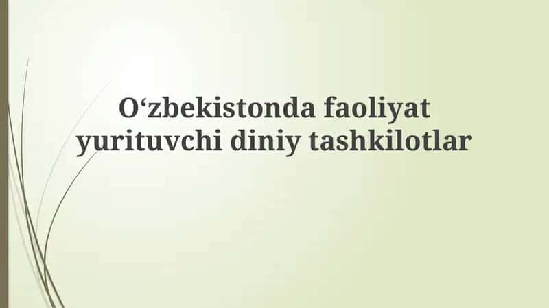 O'zbekistondagi faoliyat yurituvchi diniy tashkilotlar 1