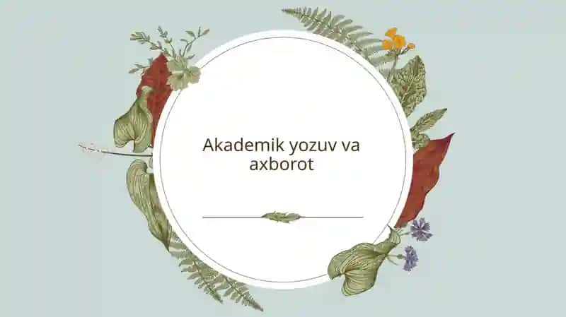 Akademik yozuv va axborot