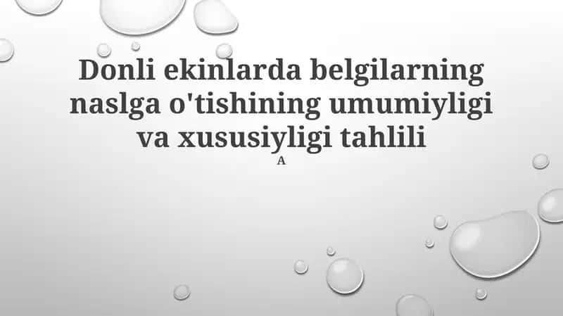 O'simliklarda Mendel irsiyati 1
