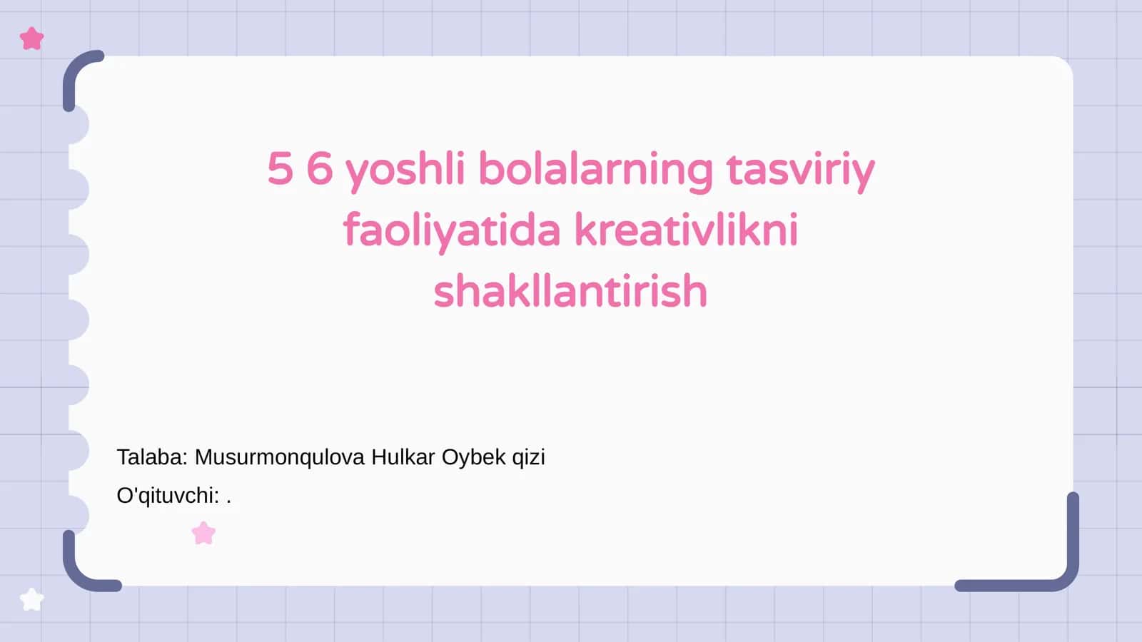 5 6 yoshli bolalarning tasviriy faoliyatida kreativlikni shakllantirish 1