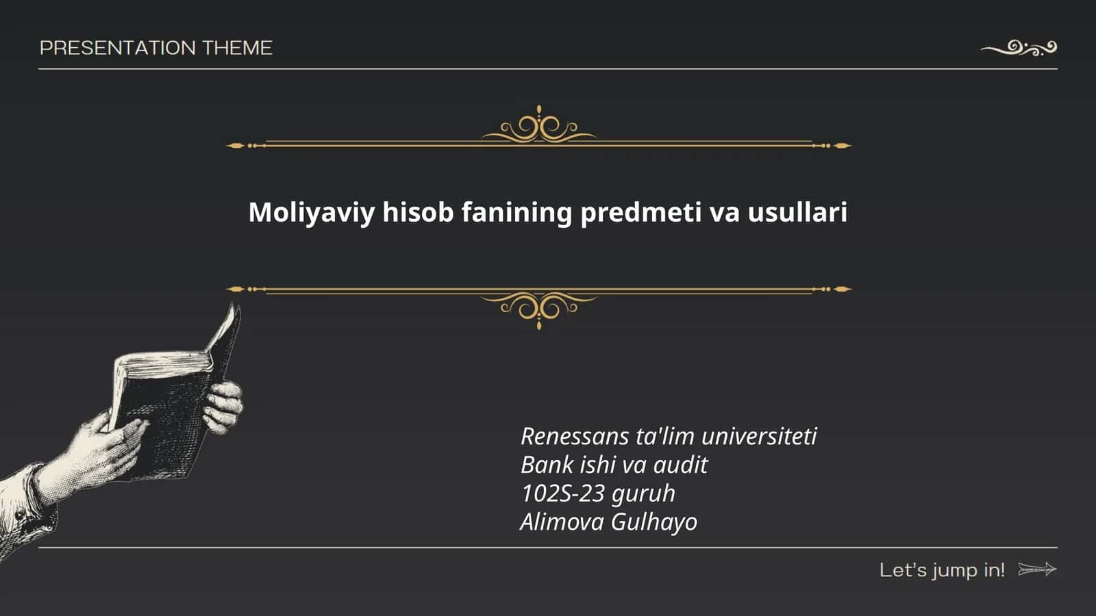 Moliyaviy hisob fanining predmeti va usullari 1