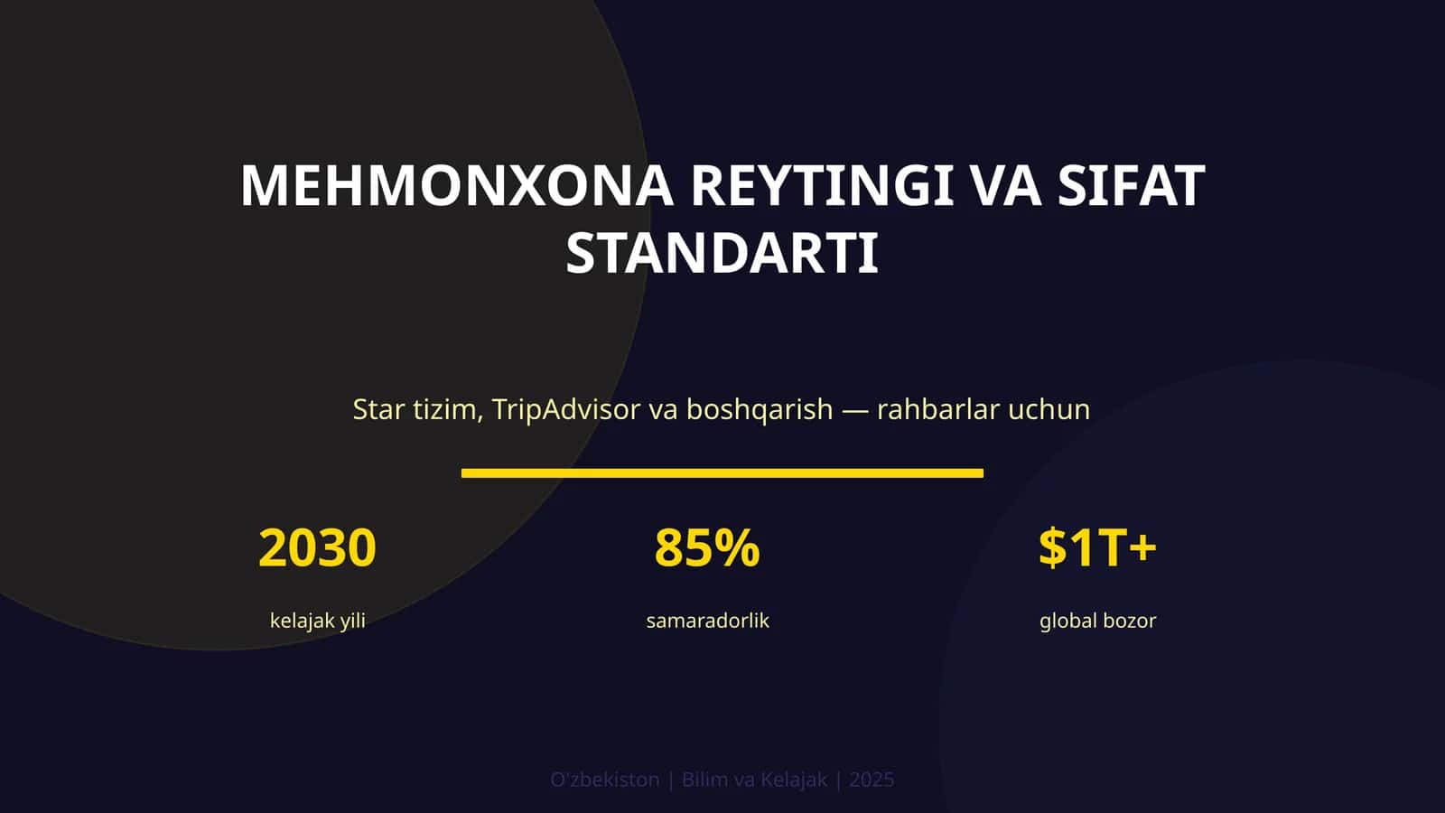 Mehmonxona reytingi va sifat standarti 1