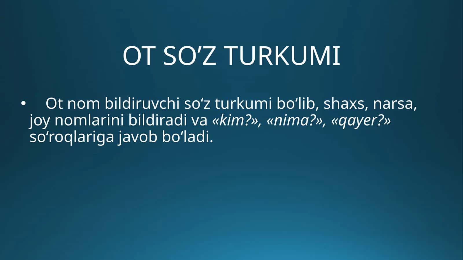 Ot soʻz turkumi 1