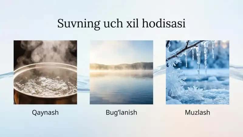Suvning uch xil hodisasi (suvning 3 xil hodisasi) 1