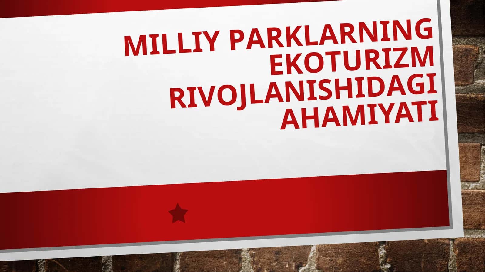 MILLIY PАRKLАRNING EKОTURIZM RIVОJLАNISHIDАGIАHАMIYATI 1