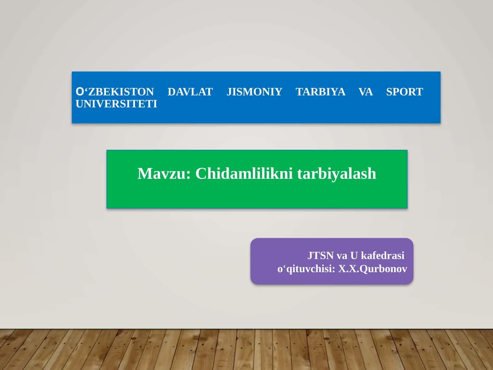 Chidamlilikni tarbiyalash 1