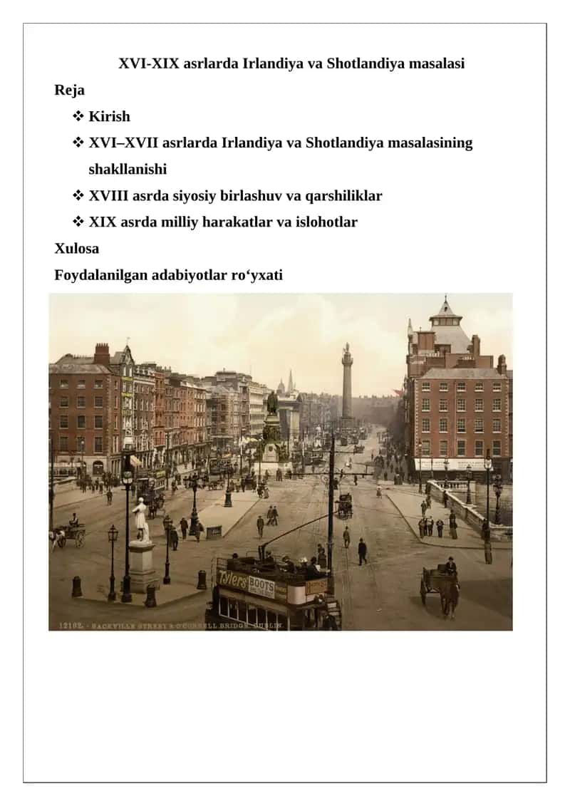 XVI-XIX asrlarda Irlandiya va Shotlandiya masalasi 1
