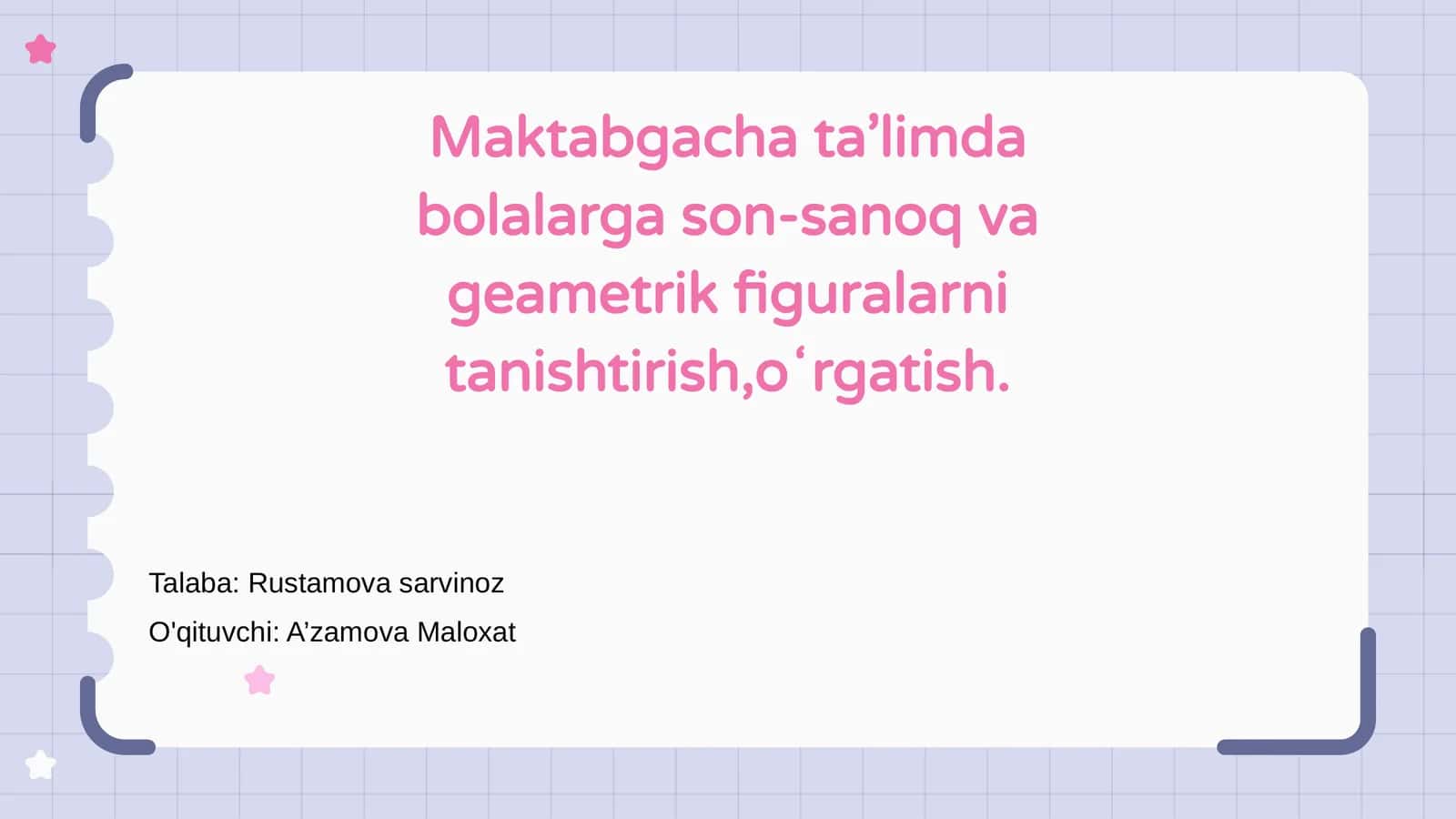 Maktabgacha ta’limda son-sanoq va geometrik figuralarni tanishtirish 1