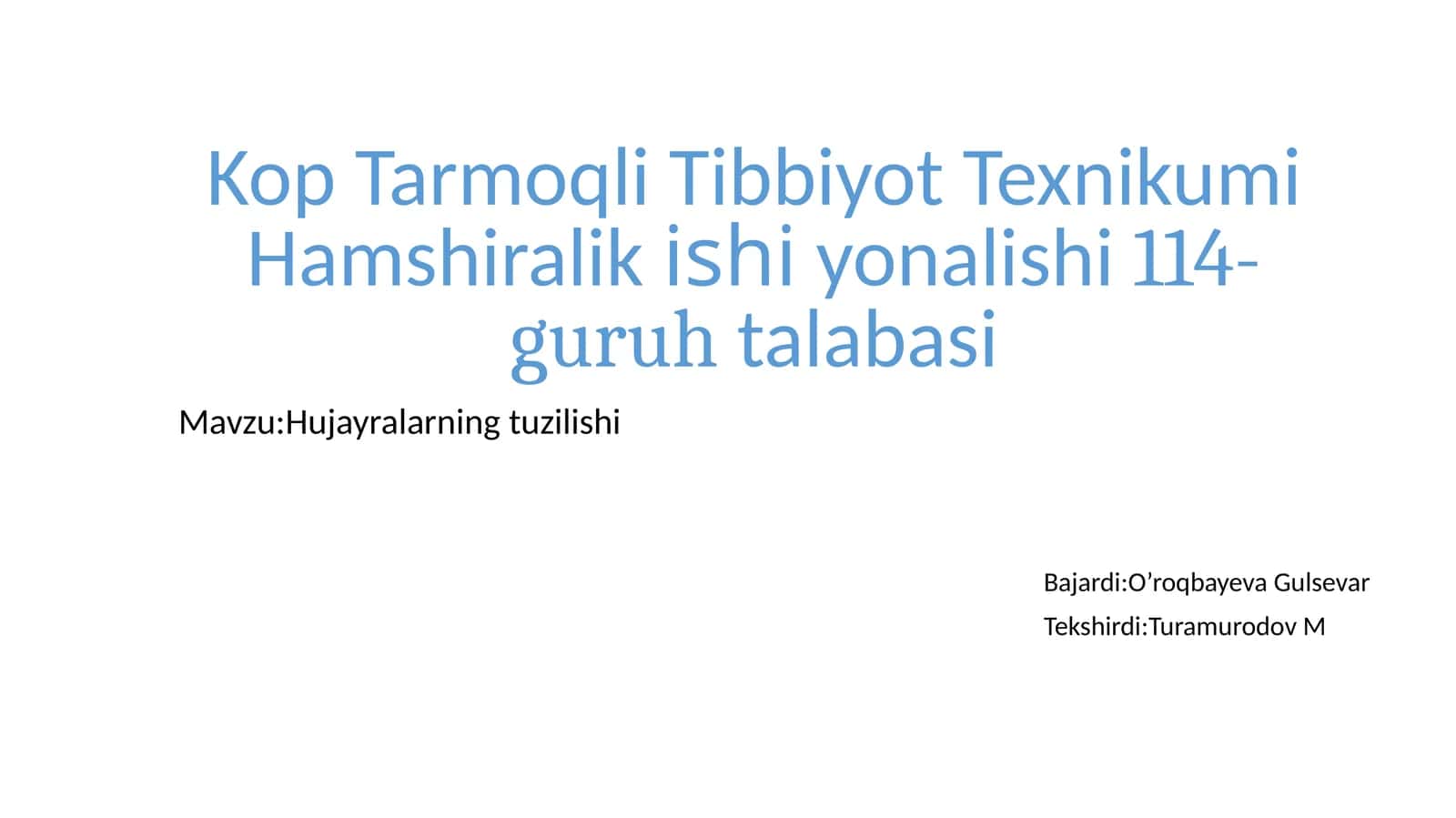 Kop Tarmoqli Tibbiyot Texnikumi Hamshiralik ishi 114-guruhtalabasi 1
