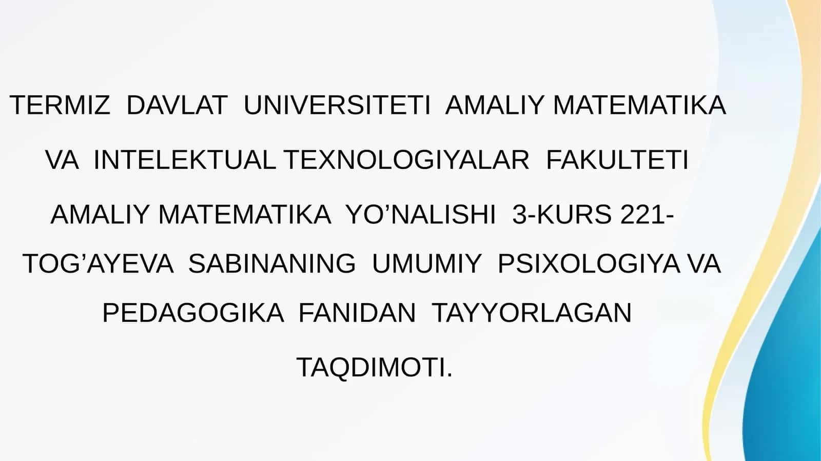 Amaliy Matematika Yo'nalishi 3-kurs 221 1