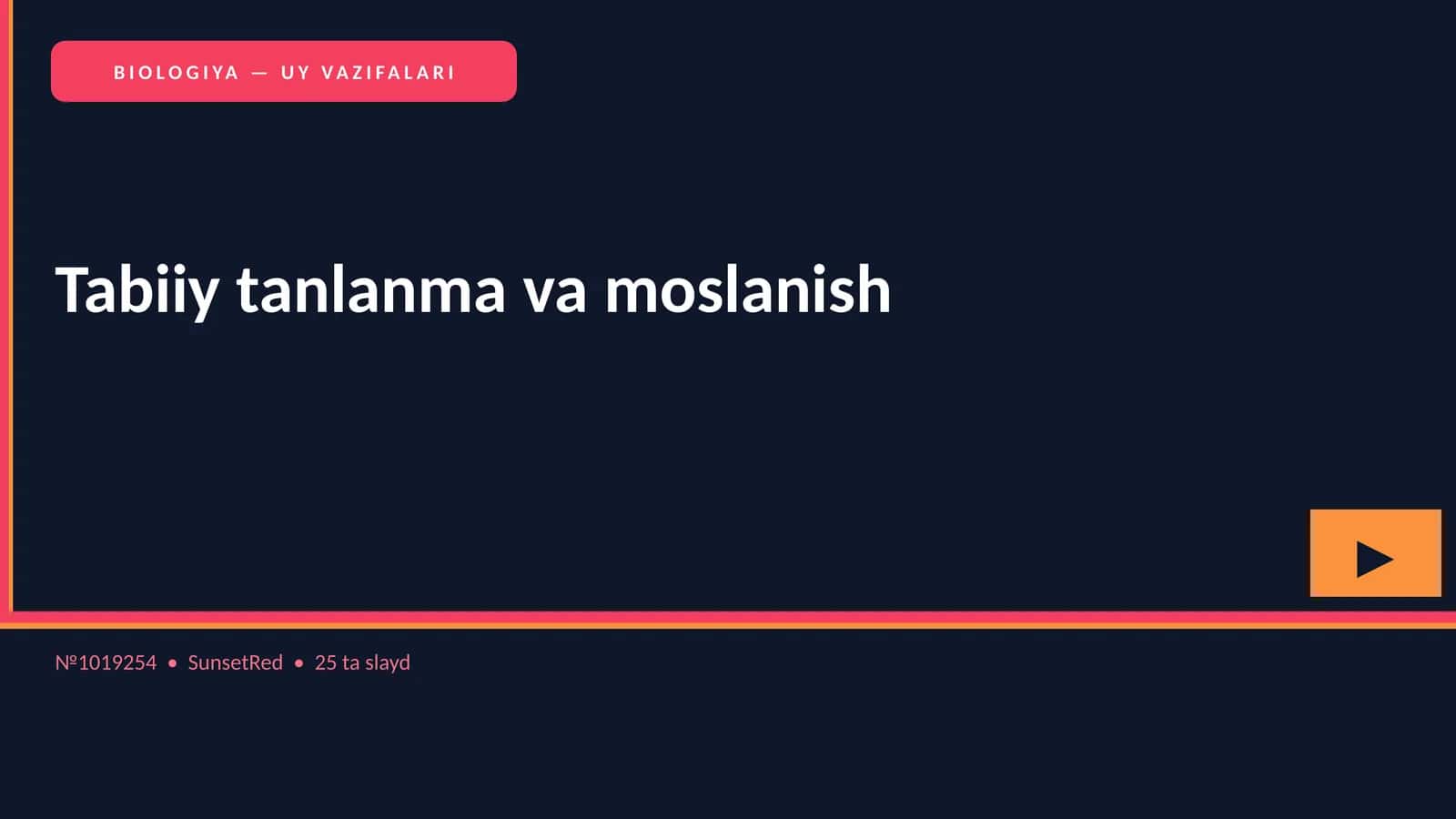 BIOLOGIYA — UY VAZIFALARI 1