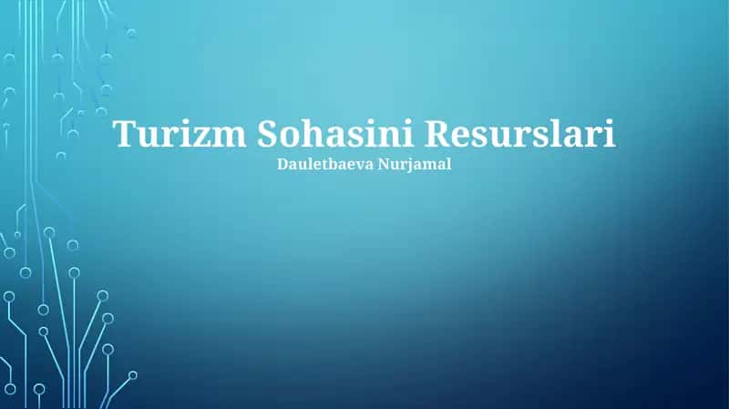 Turizm Sohasini Resurslari 1