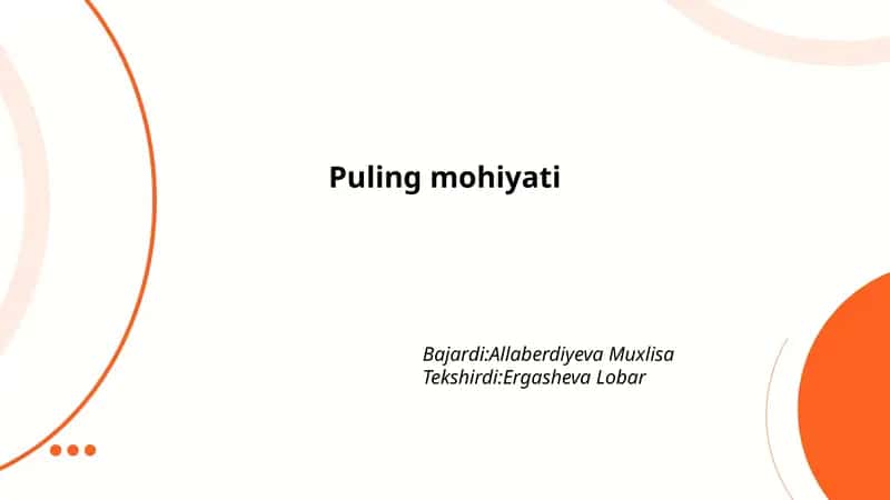 Pulning tarixi 1