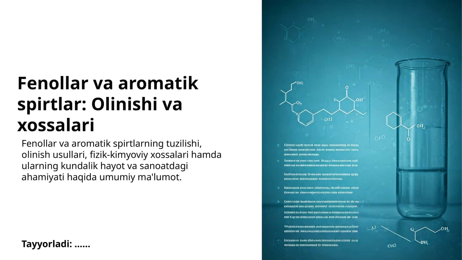 Fenollar va aromatik spirtlar: Olinishi va xossalari 1