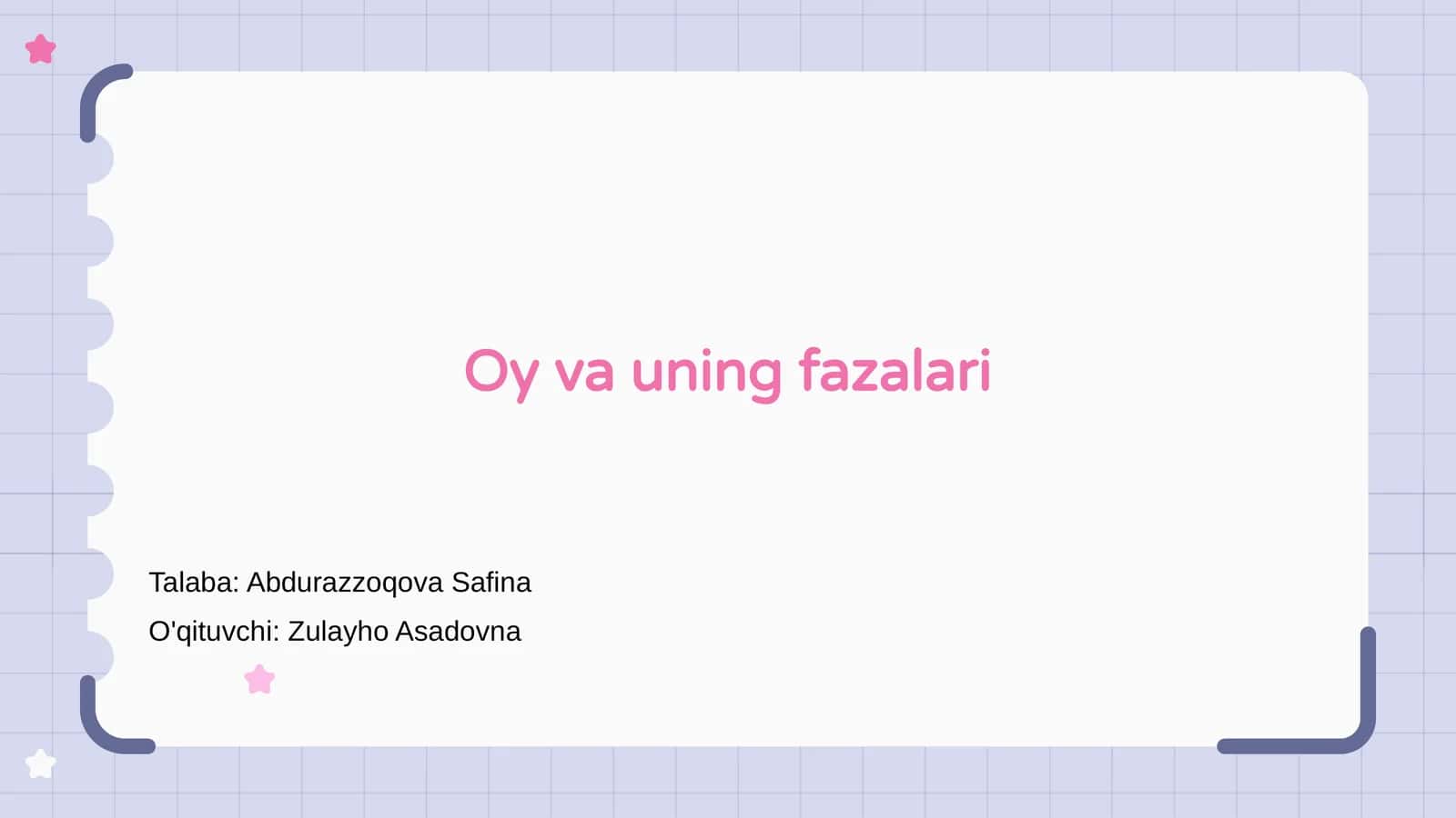 Oy va uning fazalari 1