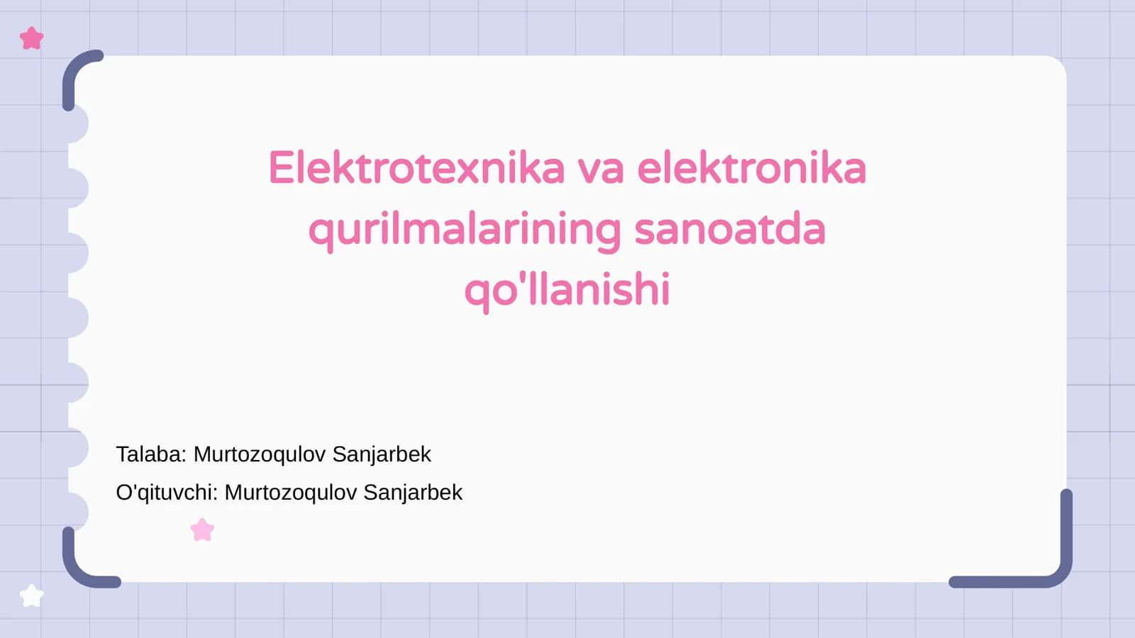 Elektrotexnika va elektronika qurilmalarining sanoatda qo'llanishi 1