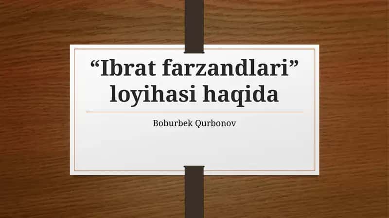 Ibrat farzandlari 1