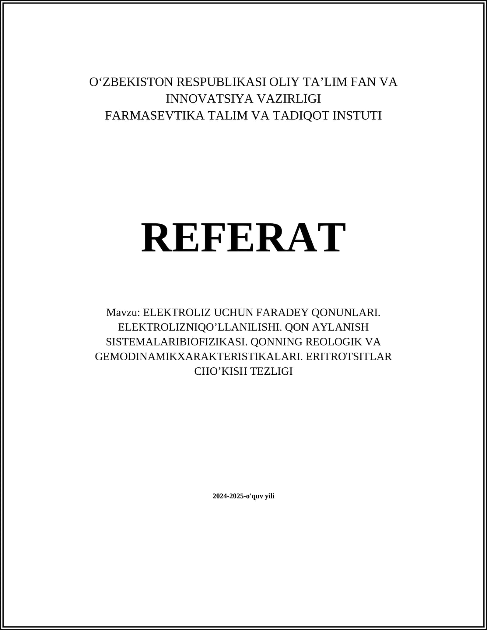 ЕLEKTROLIZ UCHUN FARADEY QONUNLARI 1