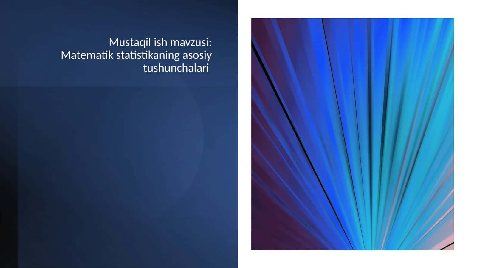 Matematik statistikaning asosiy tushunchalari 1