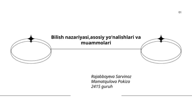 Bilish nazariyasi,asosiy yoʻnalishlari va muammolari 1