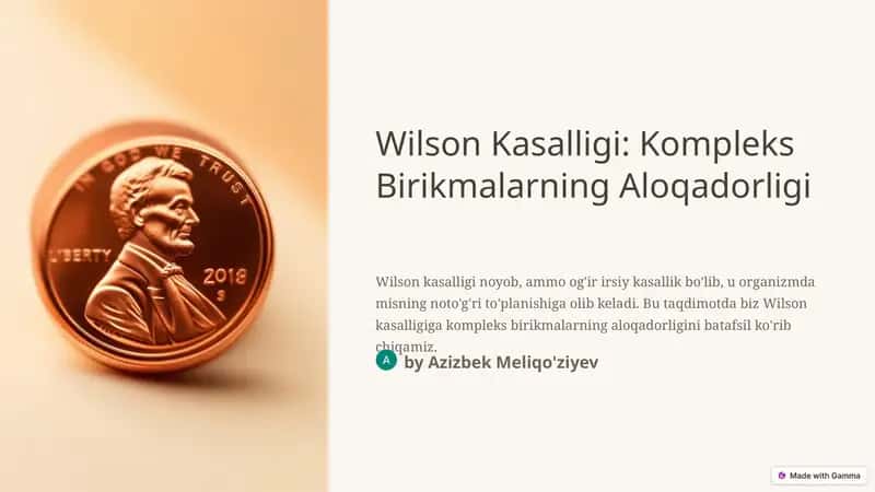 Wilson Kasalligi: Kompleks Birikmalarning Aloqadorligi 1