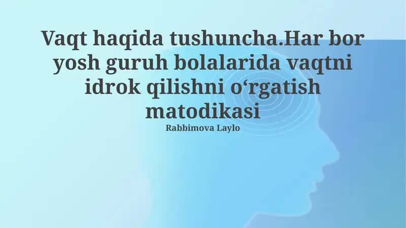 Vaqt haqida tushuncha 1