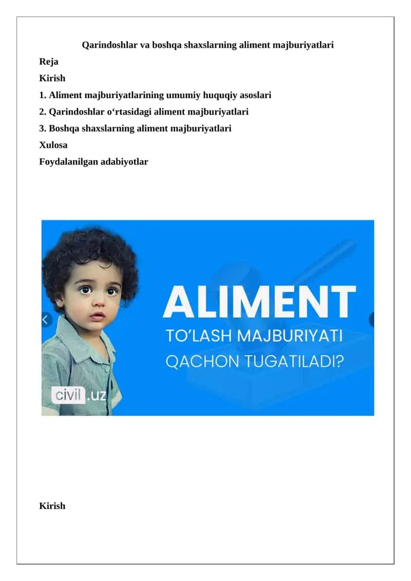 Aliment majburiyatlari 1