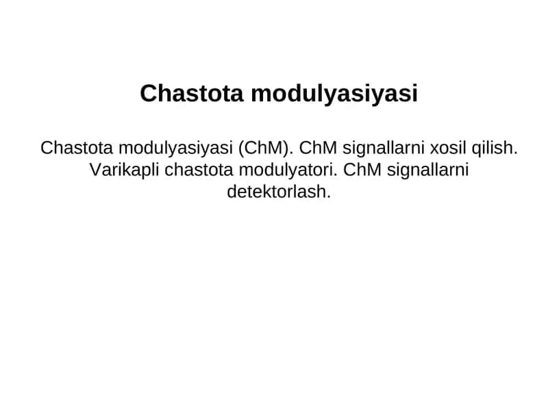 Chastota modulyasiyasi 1