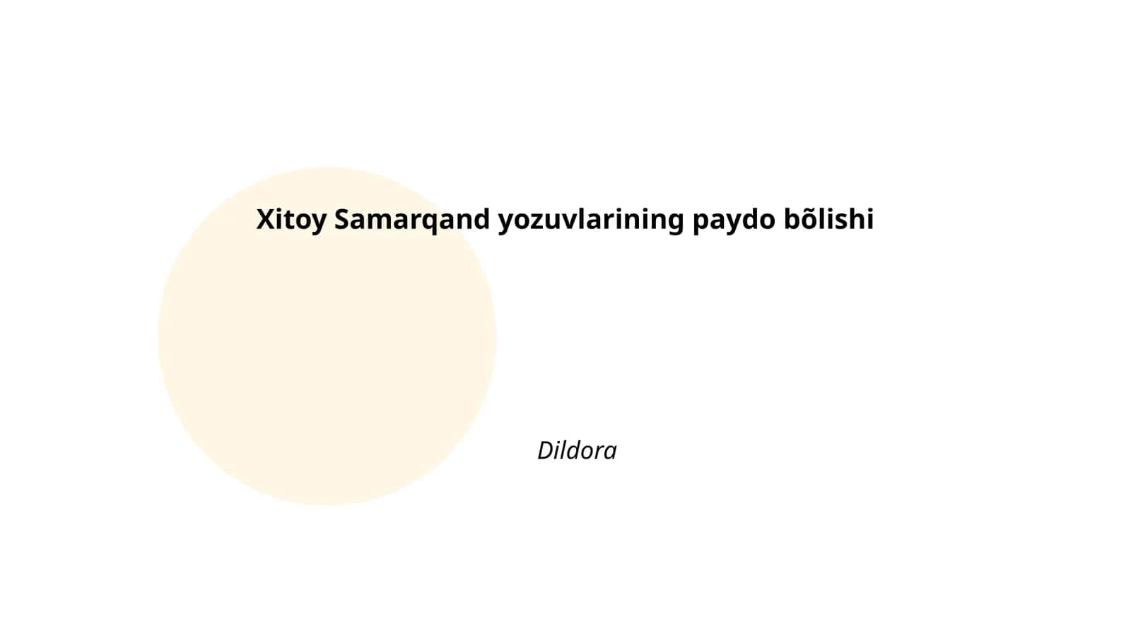 Xitoy Samarqand yozuvlarining paydo bõlishi 1