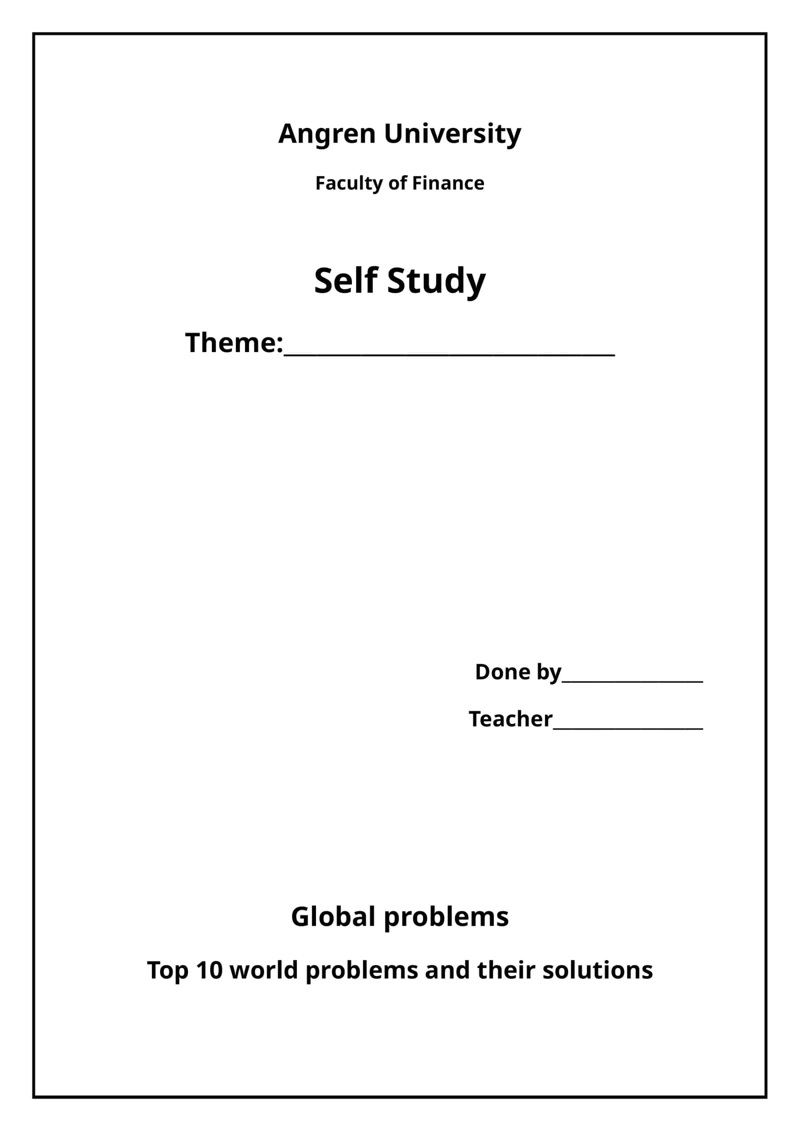 Global problems 1
