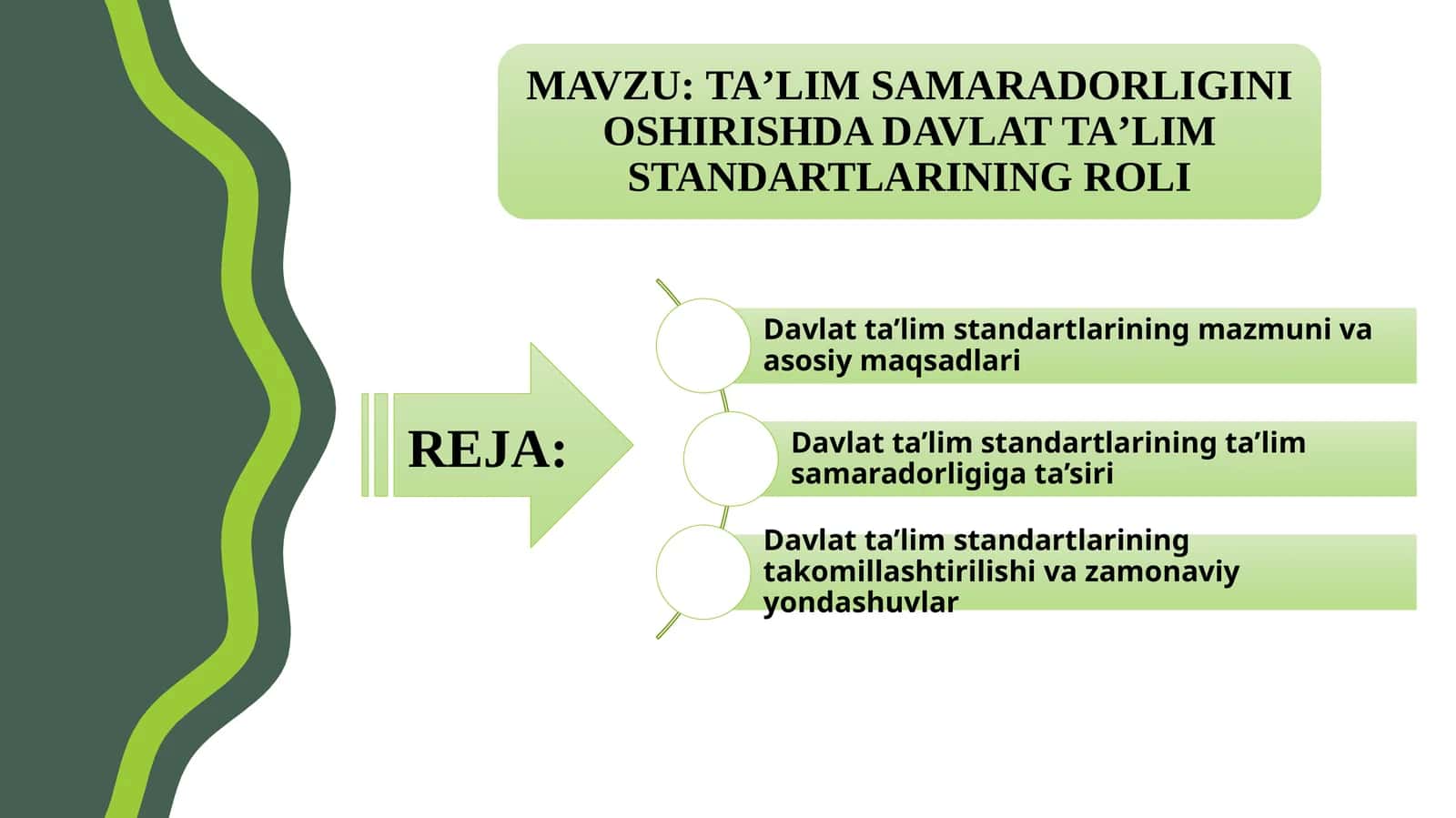 TAʼLIM SAMARADORLIGINI OSHIRISHDA DAVLAT TAʼLIM STANDARTLARINING ROLI 1