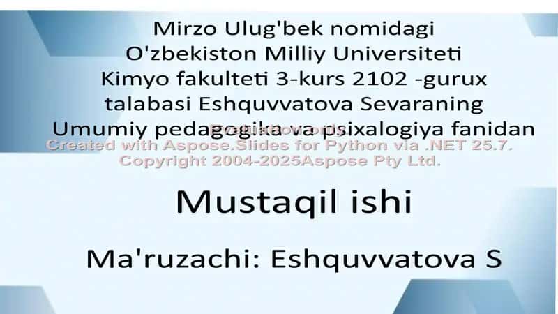 O'zbekiston Respublikasining "Ta'lim tug'risida" gi qonuni 1